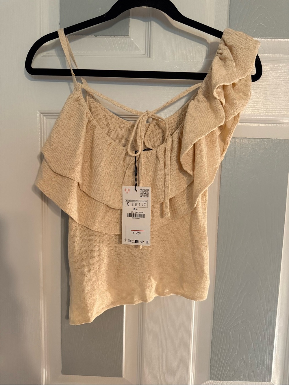 Zara Asymmetrical Ruffled One-Shoulder Tank Top - Picture 4 of 4